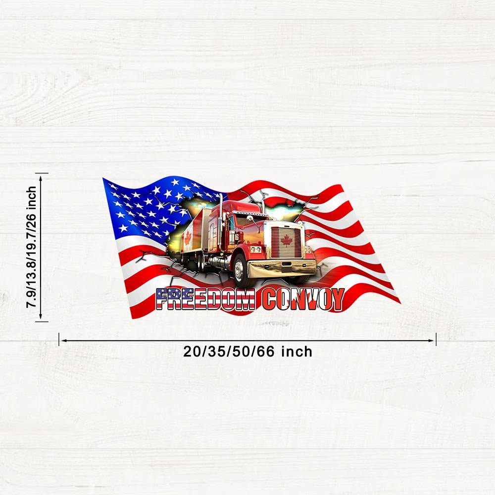 Freedom Convoy 2022, Truckers For Freedom American Canadian Truck Vehicle Wrap THH3750VW - Image 7