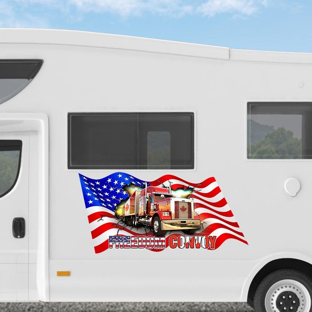 Freedom Convoy 2022, Truckers For Freedom American Canadian Truck Vehicle Wrap THH3750VW - Image 3