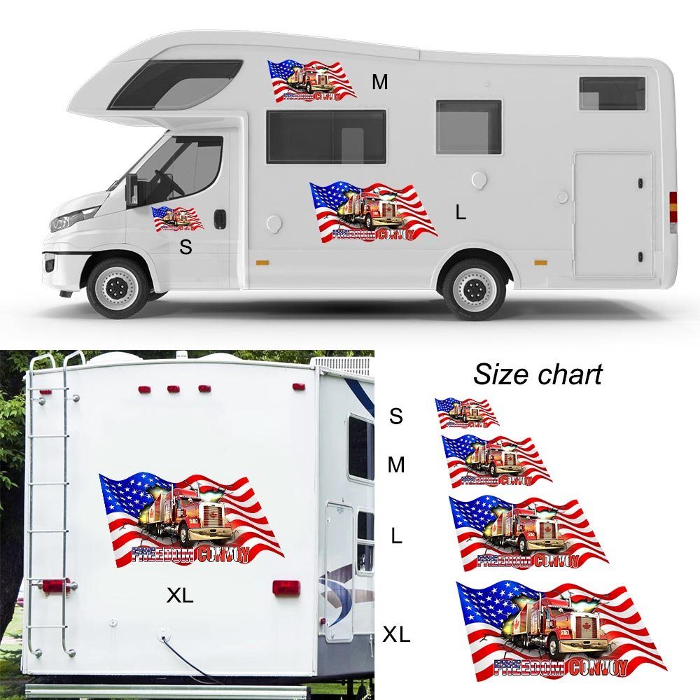 Freedom Convoy 2022, Truckers For Freedom American Canadian Truck Vehicle Wrap THH3750VW - Image 6