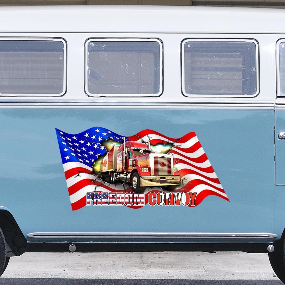 Freedom Convoy 2022, Truckers For Freedom American Canadian Truck Vehicle Wrap THH3750VW - Image 5