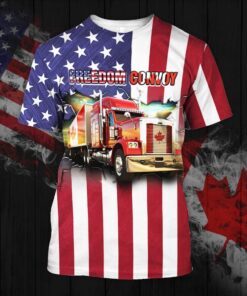 freedom convoy 2022. truckers for freedom. american truck3d t shirt thh3750ts 3719