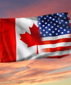 Freedom Convoy 2022 Canadian & American Grommet Flag Thank You Truckers DBD3266GFv2