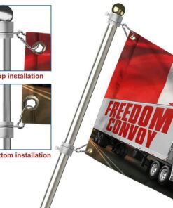 freedom convoy 2022 flag, truckers for freedom, canadian trucker, mandate freedom grommet flag thb3757gfv1 5083