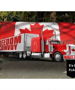 freedom convoy 2022 flag, truckers for freedom, canadian trucker, mandate freedom grommet flag thb3757gfv1 5887