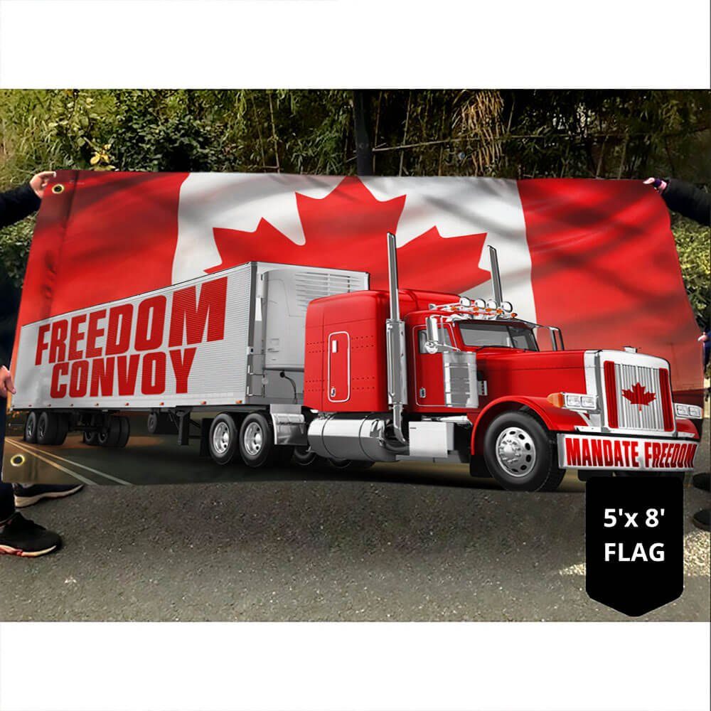 Freedom Convoy 2022 Flag, Truckers For Freedom, Canadian Trucker, Mandate Freedom Grommet Flag THB3757GFv1 - Image 3