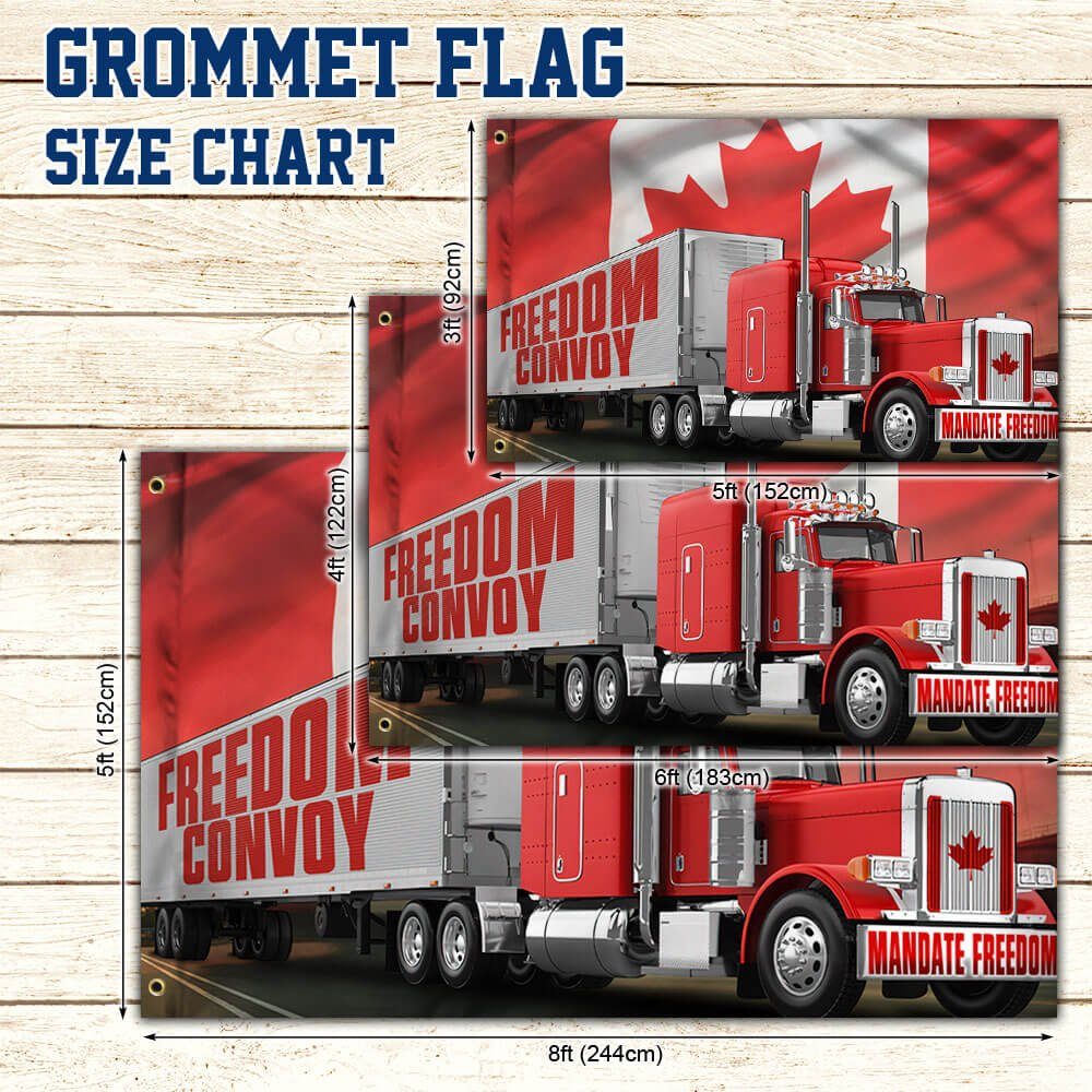 Freedom Convoy 2022 Flag, Truckers For Freedom, Canadian Trucker, Mandate Freedom Grommet Flag THB3757GFv1 - Image 5