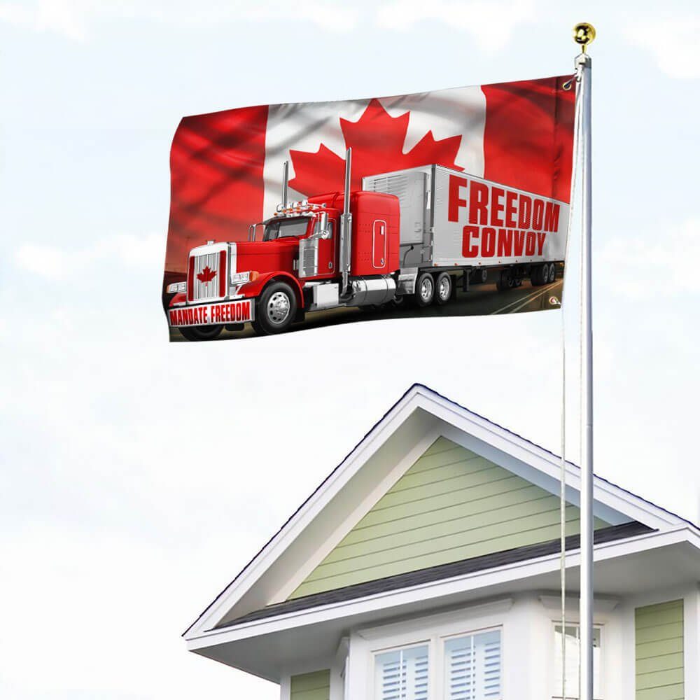 Freedom Convoy 2022 Flag, Truckers For Freedom, Canadian Trucker, Mandate Freedom Grommet Flag THB3757GFv1 - Image 4