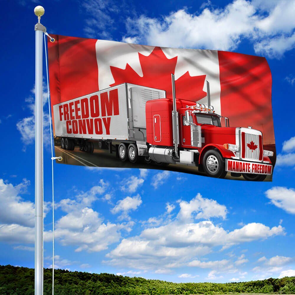 Freedom Convoy 2022 Flag, Truckers For Freedom, Canadian Trucker, Mandate Freedom Grommet Flag THB3757GFv1 - Image 2