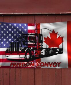 freedom convoy 2022 flag truckers for freedom american canadian truck all support for truckers grommet flag trl1792gf 5730