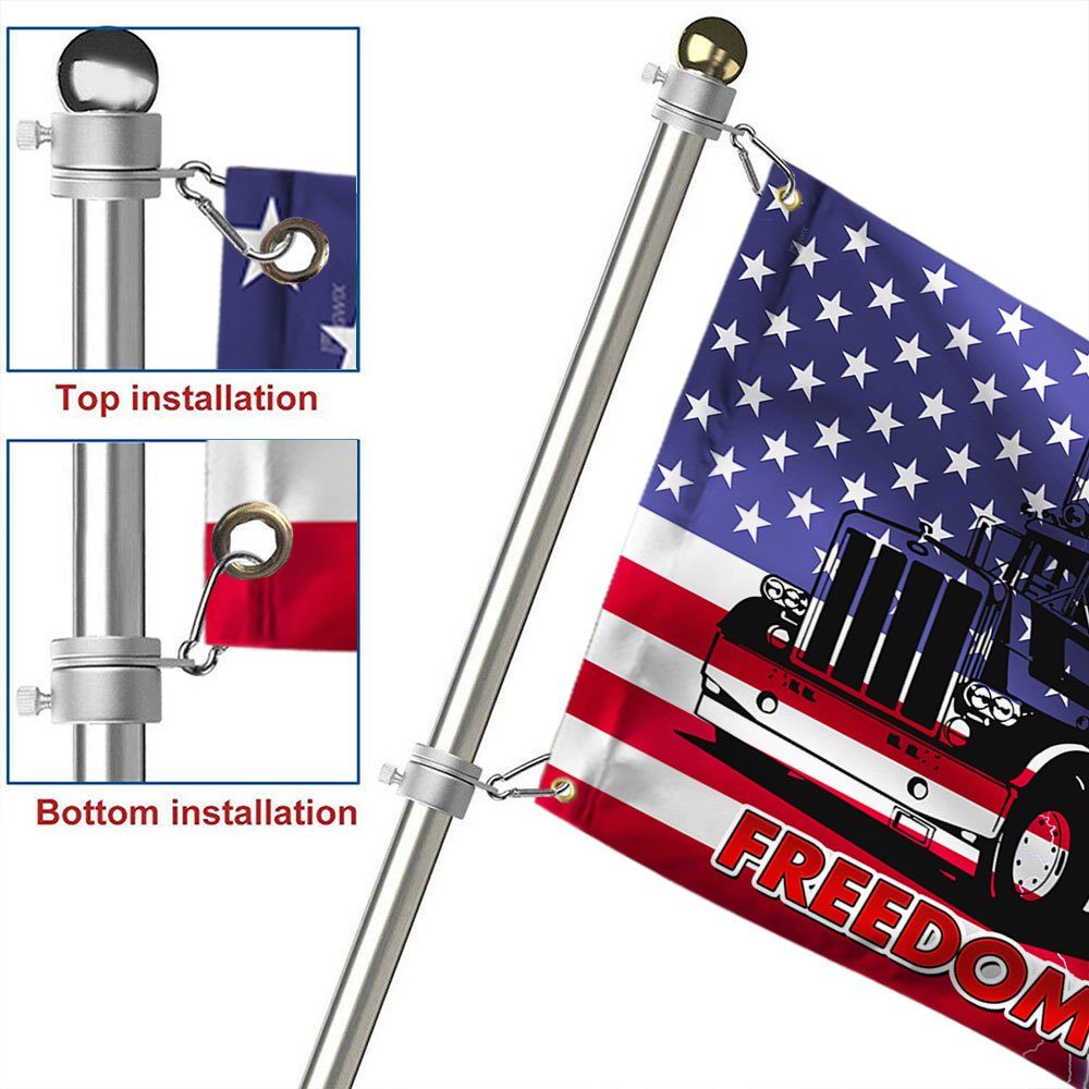 Freedom Convoy 2022 Flag Truckers For Freedom American Canadian Truck All Support For Truckers Grommet Flag TRL1792GF - Image 6