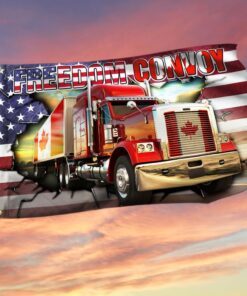 Freedom Convoy 2022 Flag Truckers For Freedom American Canadian Truck Flag THH3750GF