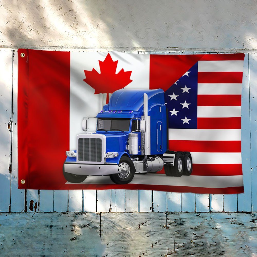 Freedom Convoy 2022 Grommet Flag, Truckers For Freedom, Canadian Trucker, Canadian American Flag QNN703GF - Image 3
