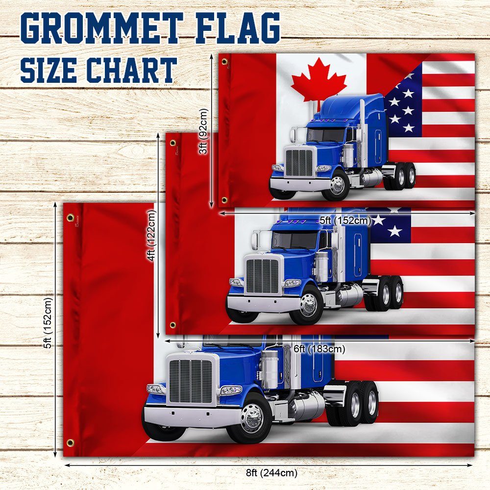 Freedom Convoy 2022 Grommet Flag, Truckers For Freedom, Canadian Trucker, Canadian American Flag QNN703GF - Image 5