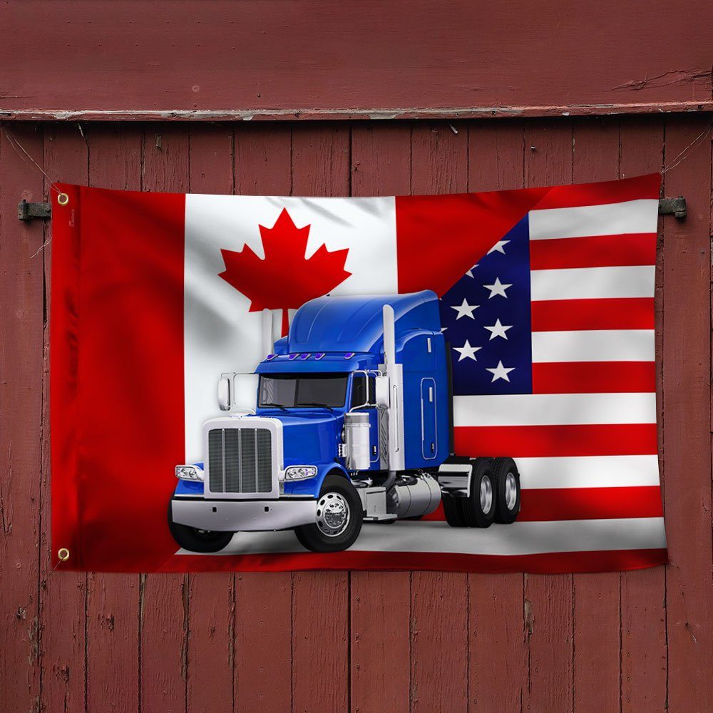 Freedom Convoy 2022 Grommet Flag, Truckers For Freedom, Canadian Trucker, Canadian American Flag QNN703GF - Image 4