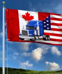 freedom convoy 2022 grommet flag, truckers for freedom, canadian trucker, canadian american flag qnn703gf 8269