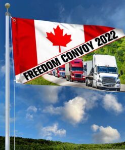Freedom Convoy 2022 Grommet Flag, Truckers For Freedom, Canadian Trucker, Mandate Freedom, Support Trucker QNN800GF