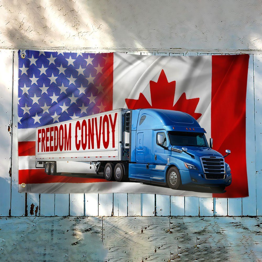 Freedom Convoy 2022 Grommet Flag, Truckers For Freedom, Canadian Trucker, Mandate Freedom QNH02GF - Image 4
