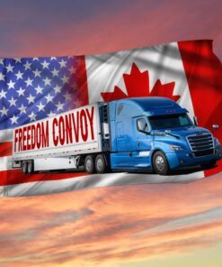 Freedom Convoy 2022 Grommet Flag, Truckers For Freedom, Canadian Trucker, Mandate Freedom QNH02GF