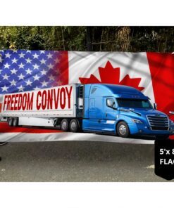 freedom convoy 2022 grommet flag, truckers for freedom, canadian trucker, mandate freedom qnh02gf 2985
