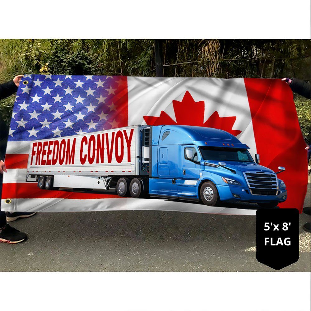 Freedom Convoy 2022 Grommet Flag, Truckers For Freedom, Canadian Trucker, Mandate Freedom QNH02GF - Image 5