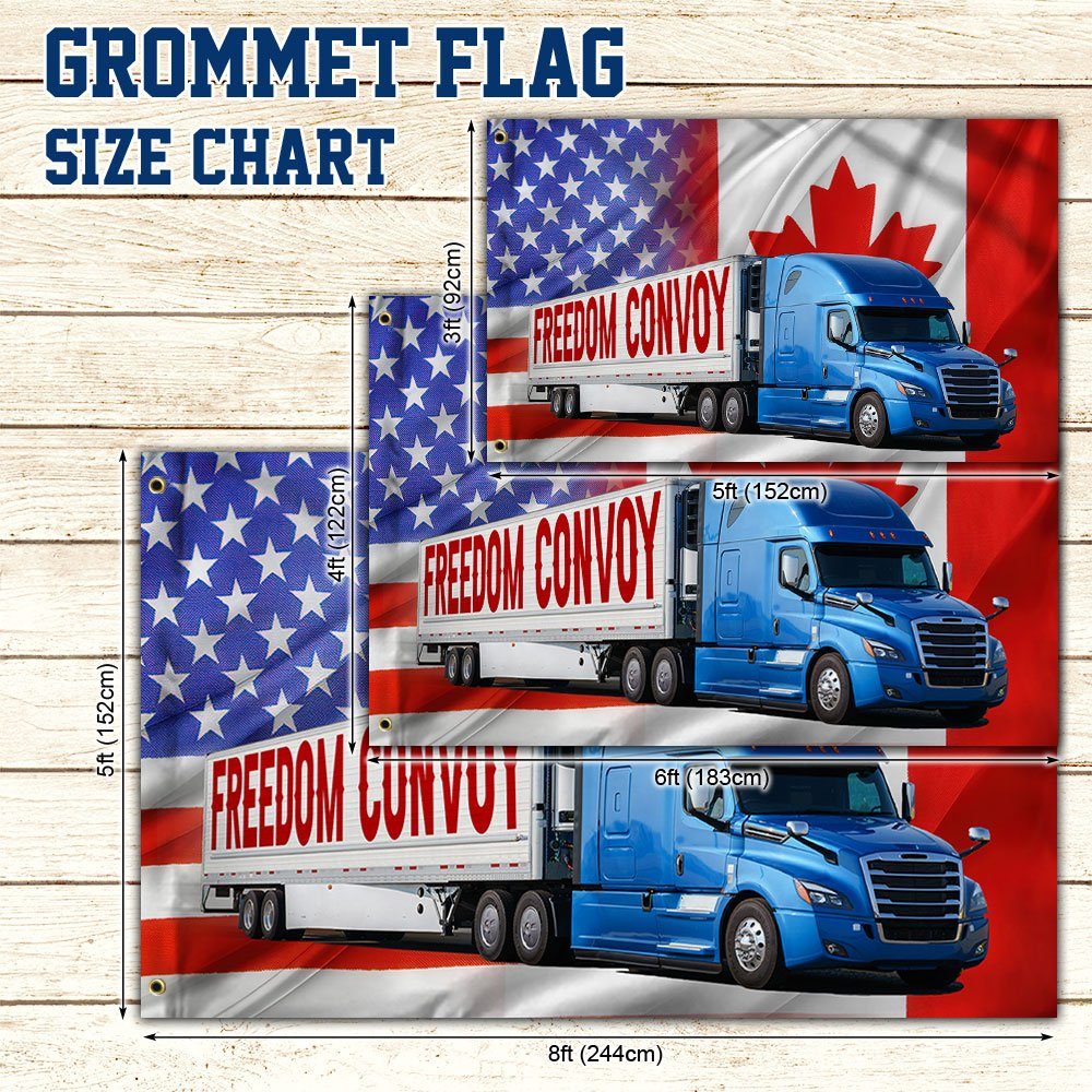Freedom Convoy 2022 Grommet Flag, Truckers For Freedom, Canadian Trucker, Mandate Freedom QNH02GF - Image 6
