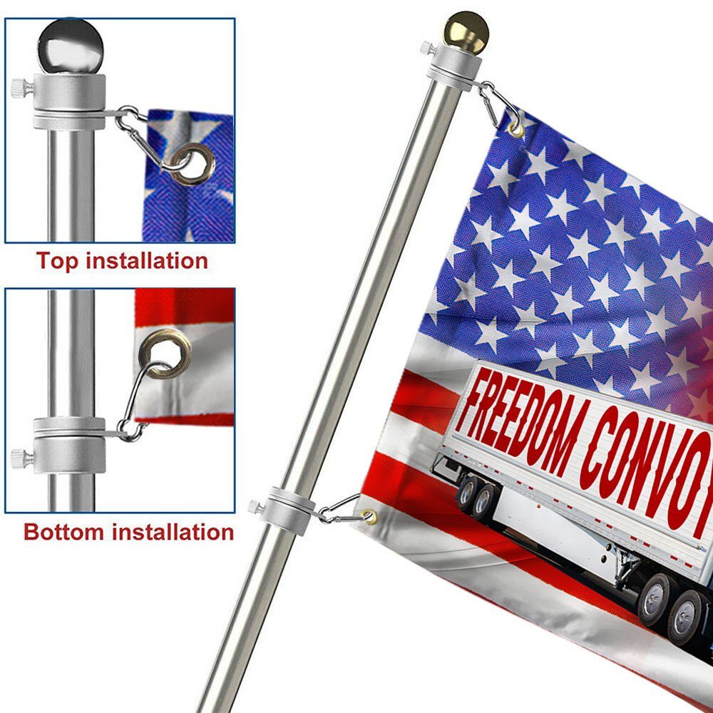 Freedom Convoy 2022 Grommet Flag, Truckers For Freedom, Canadian Trucker, Mandate Freedom QNH02GF - Image 7