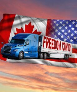 freedom convoy 2022 grommet flag, truckers for freedom, canadian trucker, mandate freedom qnh02gf 5488