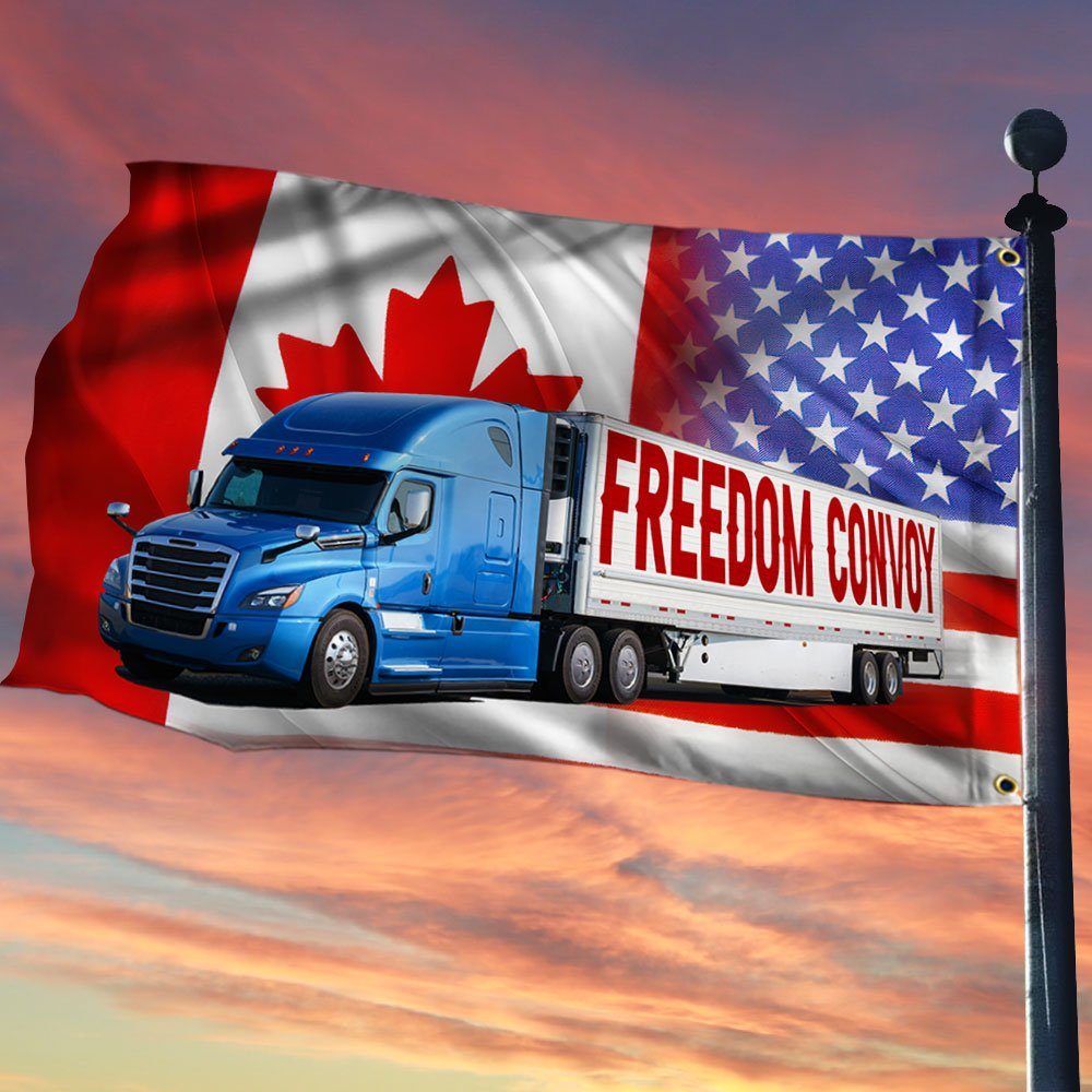 Freedom Convoy 2022 Grommet Flag, Truckers For Freedom, Canadian Trucker, Mandate Freedom QNH02GF - Image 3