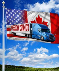 freedom convoy 2022 grommet flag, truckers for freedom, canadian trucker, mandate freedom qnh02gf 6148