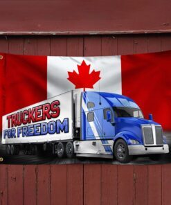freedom convoy 2022 grommet flag, truckers for freedom, canadian trucker, mandate freedom qnn707gf 5370