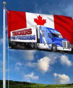 freedom convoy 2022 grommet flag, truckers for freedom, canadian trucker, mandate freedom qnn707gf 8348