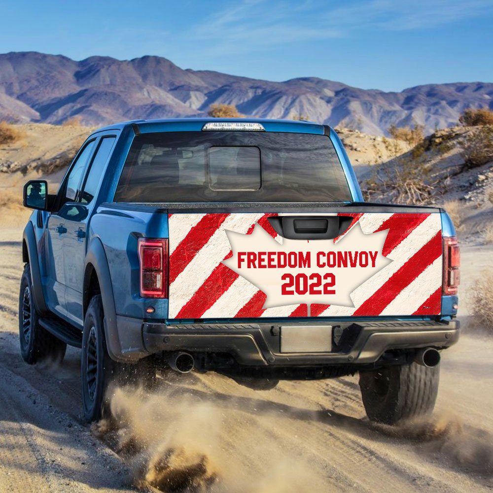Freedom Convoy 2022 Truck Tailgate Decal Sticker Wrap, Convoy To Ottawa, Truckers For Freedom, Canadian Trucker, Mandate Freedom, Thank You Truckers QNH04TD - Image 2