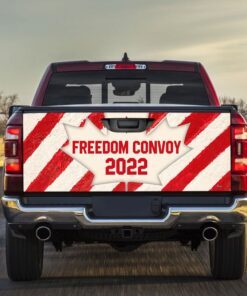 Freedom Convoy 2022 Truck Tailgate Decal Sticker Wrap, Convoy To Ottawa, Truckers For Freedom, Canadian Trucker, Mandate Freedom, Thank You Truckers QNH04TD