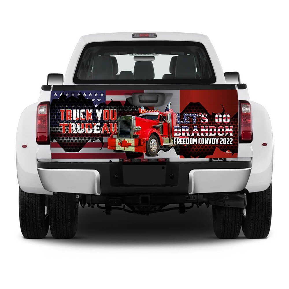 Freedom Convoy 2022 Trucker Truck Tailgate Decal Sticker Wrap Let's Go Brandon NNT400TD - Image 5