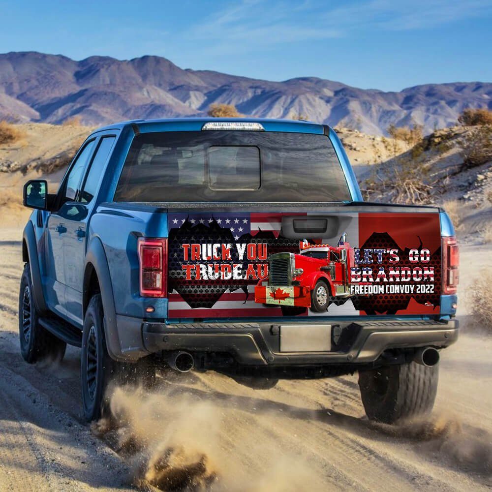 Freedom Convoy 2022 Trucker Truck Tailgate Decal Sticker Wrap Let's Go Brandon NNT400TD - Image 2