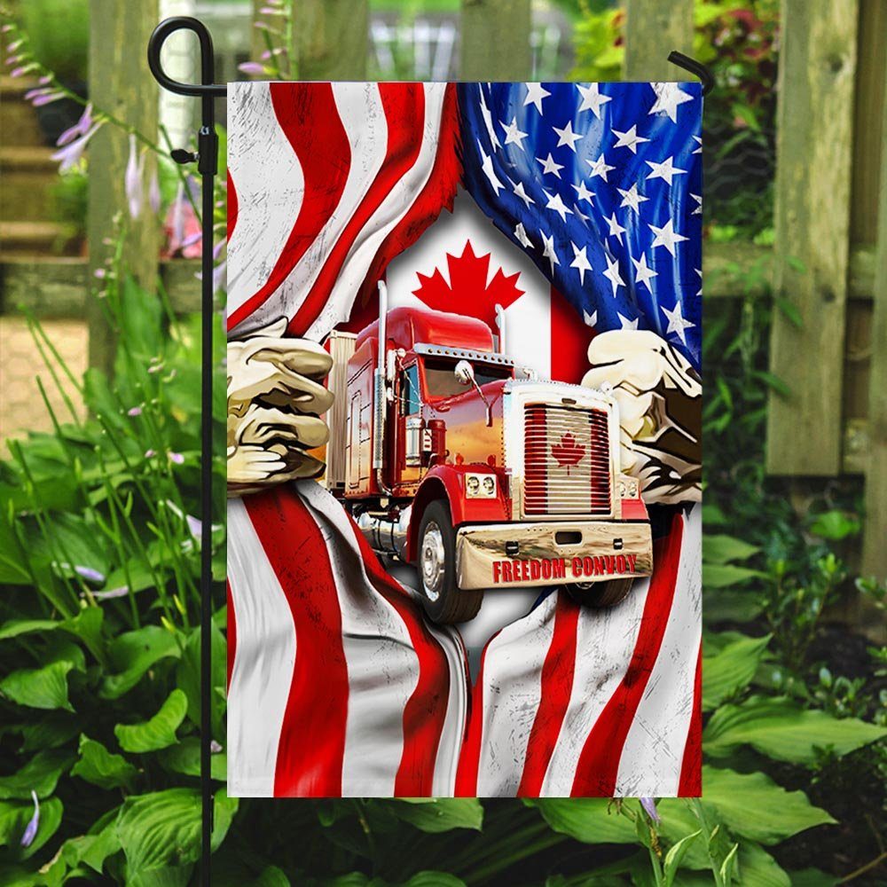 Freedom Convoy 2022 Truckers For Freedom American Canadian Truck Flag THH3769F - Image 5