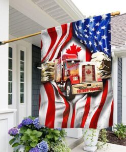 Freedom Convoy 2022 Truckers For Freedom American Canadian Truck Flag THH3769F