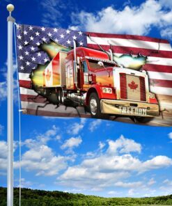 freedom convoy america canada flag truckers for freedom. mandate freedom american canadian truck grommet flag thh3750gfv1 6082