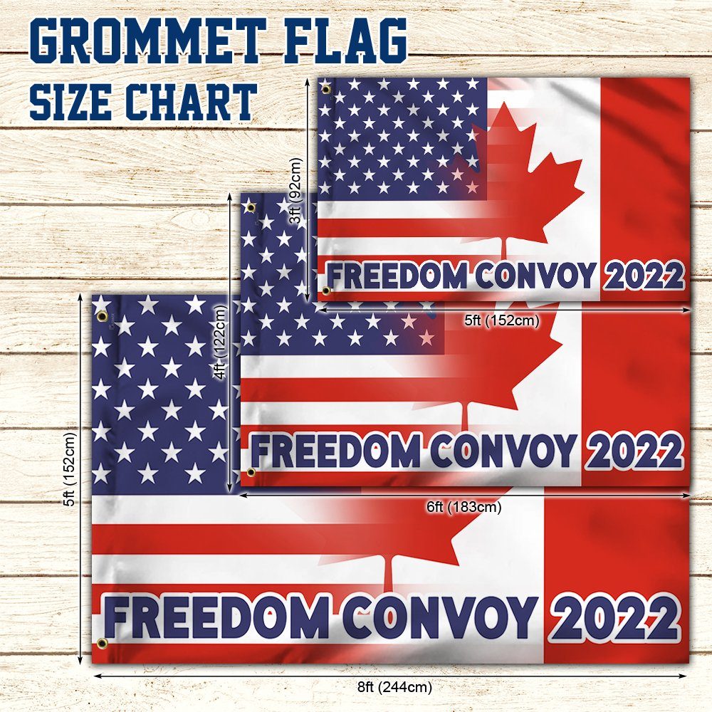 Freedom Not Fear Flag Truckers For Freedom Freedom Convoy 2022 Mandate Freedom Canadian Grommet Flag TRV1784GF - Image 7
