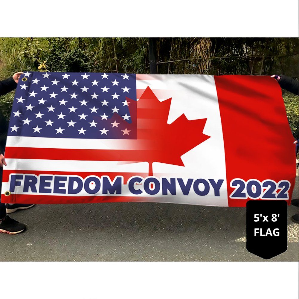 Freedom Not Fear Flag Truckers For Freedom Freedom Convoy 2022 Mandate Freedom Canadian Grommet Flag TRV1784GF - Image 5