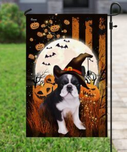 french bull dog happy halloween flag 2673