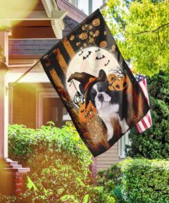 french bull dog happy halloween flag 5114