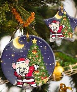 French Bulldog Christmas Ceramic Ornament