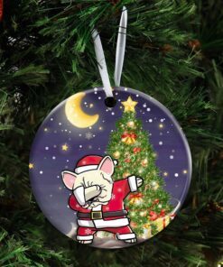 french bulldog christmas ceramic ornament 1948