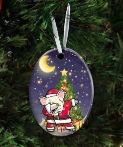 french bulldog christmas ceramic ornament 6406