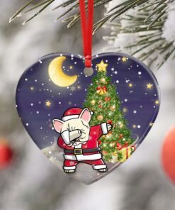 french bulldog christmas ceramic ornament 7003