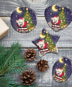 french bulldog christmas ceramic ornament 7056