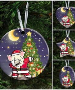 french bulldog christmas ceramic ornament 8306