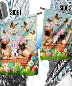 french bulldog happy easter flag 1692