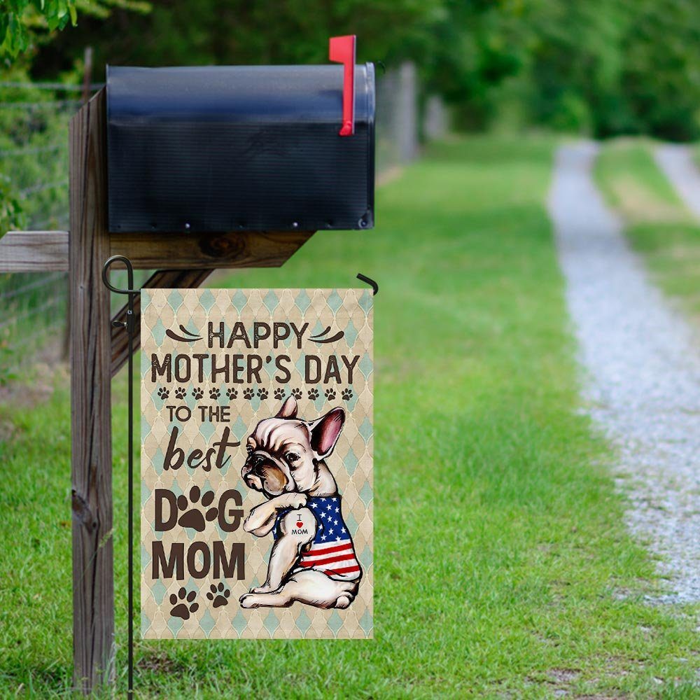 French Bulldog Happy Mother's Day To The Best Dog Mom Flag - Image 9
